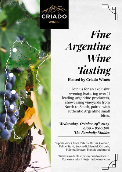 Upcoming Wine Event: 29th October - Fine Argentine Wine Tasting - From North to South - More than 1 1 wine producers